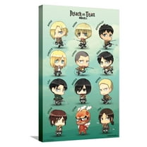 Attack on Titan - Chibi Characters Canvas Wall Poster, 14.725" x 22.375"