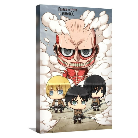 Attack on Titan - Chibi Group Canvas Wall Poster, 14.725" x 22.375"
