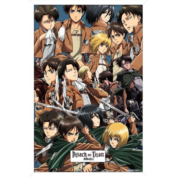 Attack on Titan - Collage Wall Poster, 14.725" x 22.375", Framed