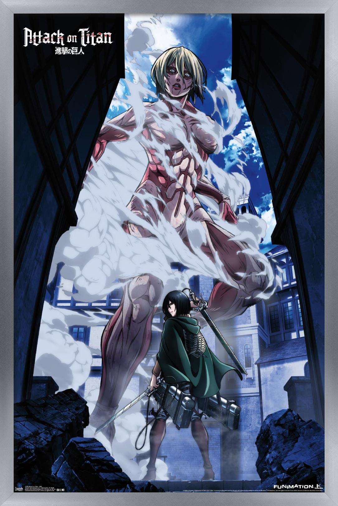 Attack on Titan - DVD Wall Poster, 14.725" x 22.375", Framed