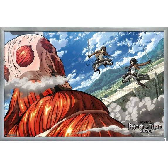 Attack on Titan - Double Team Wall Poster, 22.375" x 34", Framed