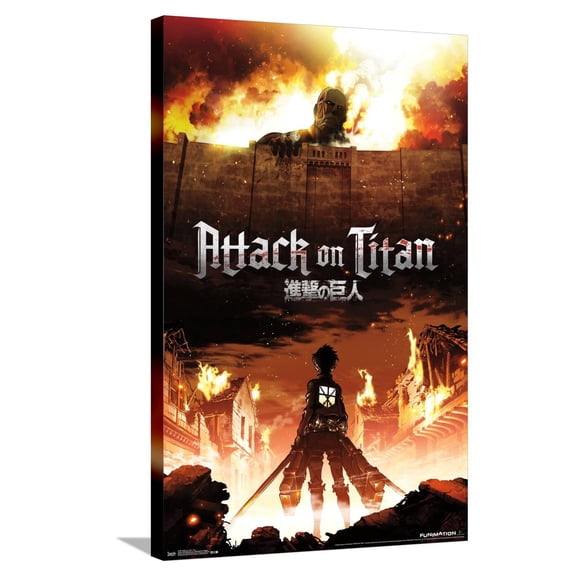 Attack on Titan - Fire Canvas Wall Poster, 22.375" x 34"