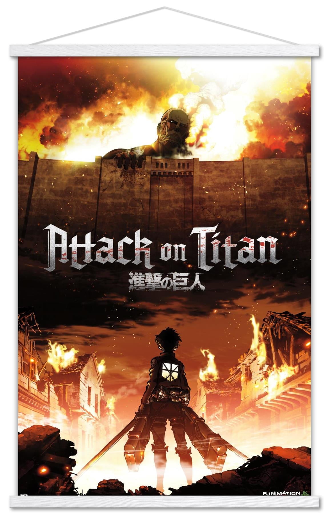 AOTL ポスター Attack on Titan - Fire Wall Poster with Push Pins, 22.375