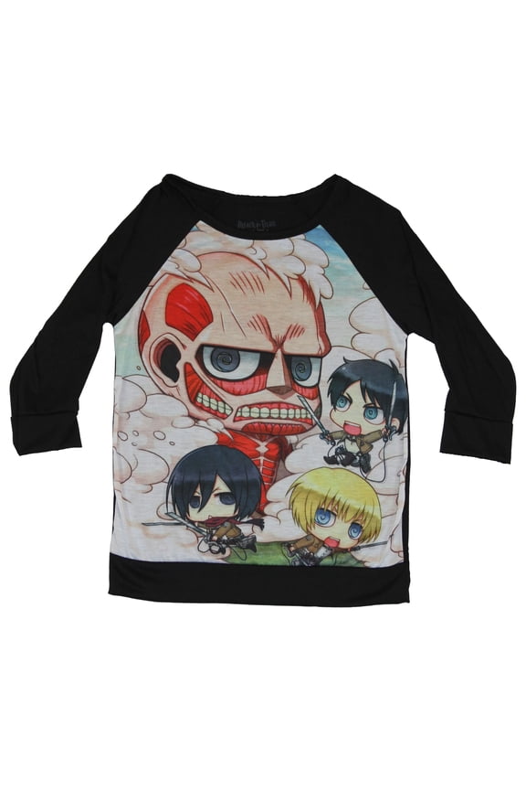 Girls Juniors Light Sweatshirt - Chibi Style Characters Pic (Large)