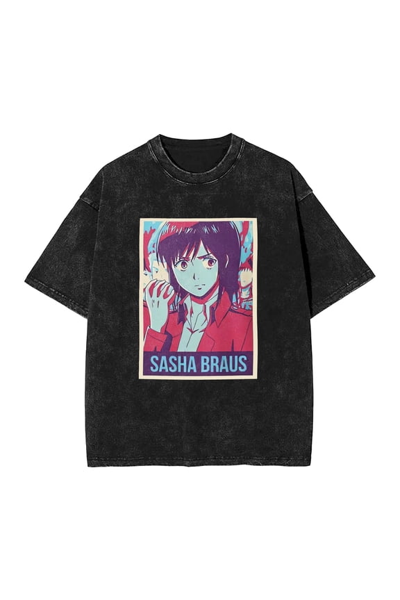 Attack on Titan Men's Cotton Summer T-Shirts Vintage Tee Loose Fit Short Sleeve Casual Tshirts for Men Women 2XL