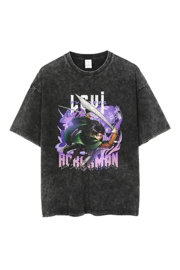 Attack on Titan Men's Cotton Summer T-Shirts Vintage Tee Loose Fit Short Sleeve Casual Tshirts for Men Women 3XL