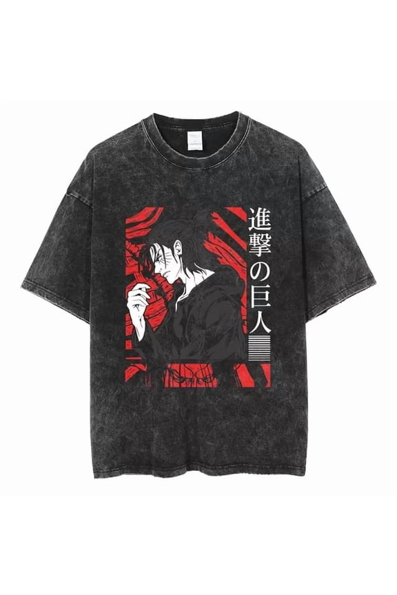 Attack on Titan Men's Cotton Summer T-Shirts Vintage Tee Loose Fit Short Sleeve Casual Tshirts for Men Women XL