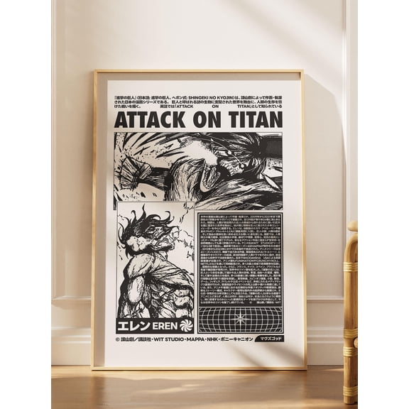 Attack on Titan Poster, AOT Print, Anime Poster Unframed Size 24''x36'' GooGate