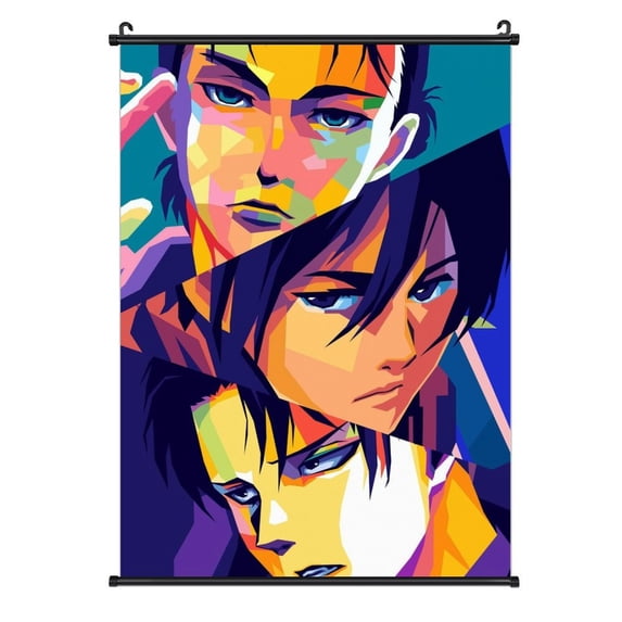 Attack on Titan Poster Scroll Poster Art Prints Home Decoration Wall Hanging Canvas Art for Dorm Bedroom Living Room Gift for Japanese Anime Fans