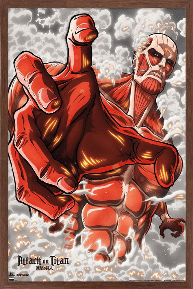 Attack on Titan: Season 2 - Armored Titan Wall Poster, 14.725" x 22.375", Framed