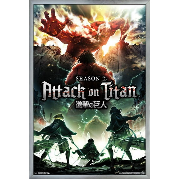 Attack on Titan - Season 2 Teaser One Sheet Wall Poster, 22.375" x 34", Framed