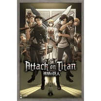 Attack on Titan: Season 3 - Group Wall Poster, 14.725" x 22.375", Framed