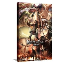 Attack on Titan: Season 3 - Key Art Canvas Wall Poster, 14.725" x 22.375"