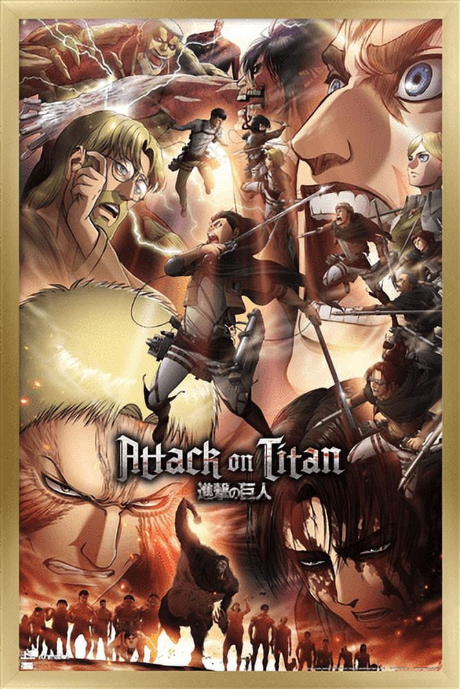 Attack on Titan: Season 3 - Key Art Wall Poster, 22.375" x 34", Framed