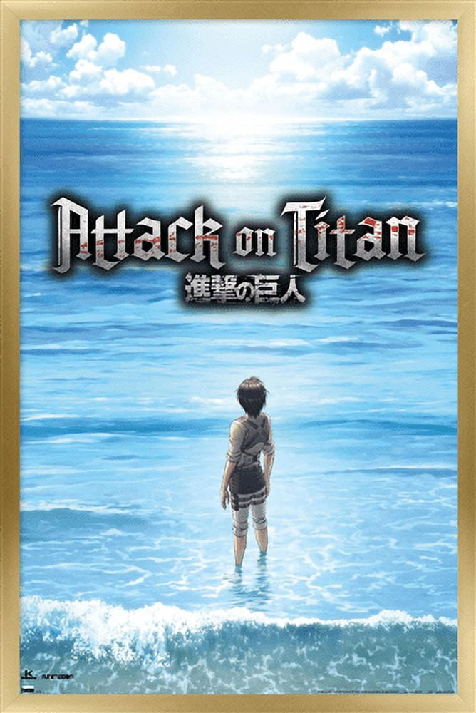 Attack on Titan: Season 3 - Ocean Wall Poster, 14.725" x 22.375", Framed