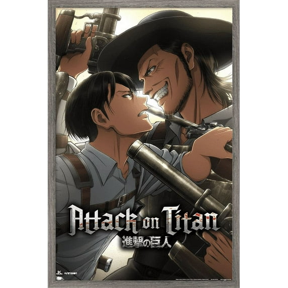 Attack on Titan: Season 3 - Stalemate Wall Poster, 14.725" x 22.375", Framed