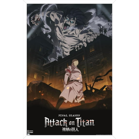 Attack on Titan: Season 4 - Key Visual 1 Wall Poster, 14.725" x 22.375" Framed