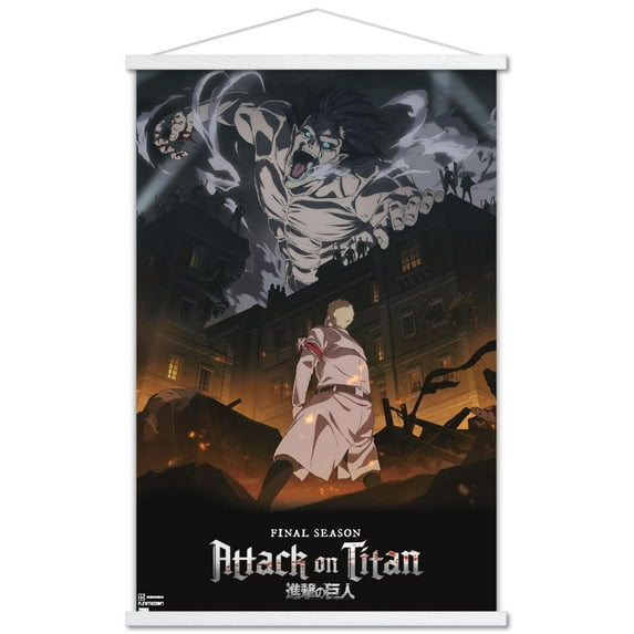 Attack on Titan: Season 4 - Key Visual 1 Wall Poster with Magnetic Frame, 22.375" x 34"