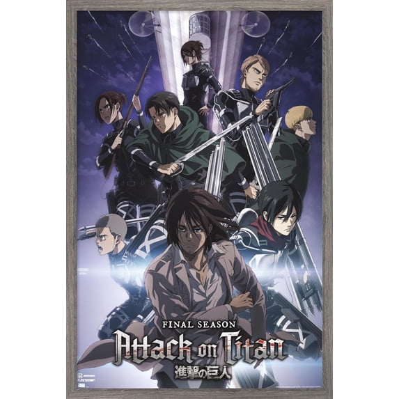 Attack on Titan: Season 4 - Key Visual 2 Wall Poster, 14.725" x 22.375" Framed