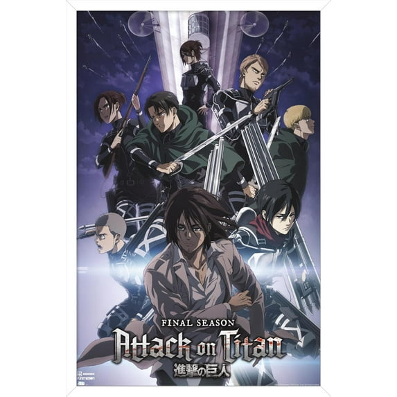 Attack on Titan: Season 4 - Key Visual 2 Wall Poster, 14.725" x 22.375" Framed