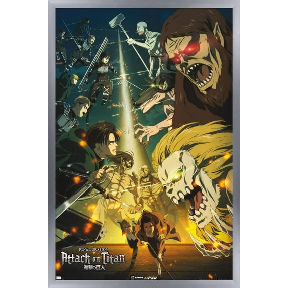Attack on Titan: Season 4 - Key Visual 3 Wall Poster, 14.725" x 22.375" Framed