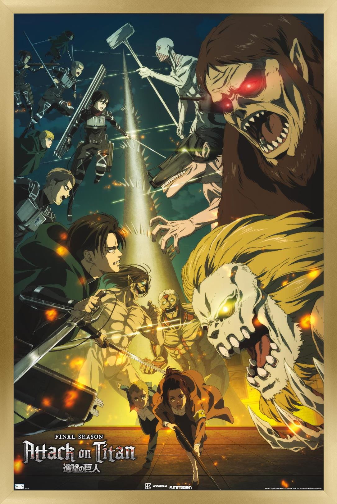 Attack on Titan: Season 4 - Key Visual 3 Wall Poster, 14.725" x 22.375" Framed