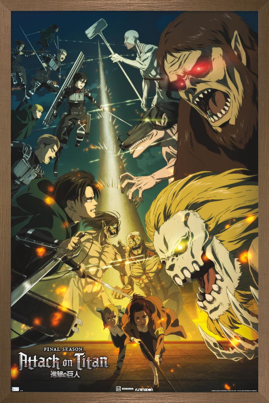 Attack on Titan: Season 4 - Key Visual 3 Wall Poster, 14.725" x 22.375" Framed