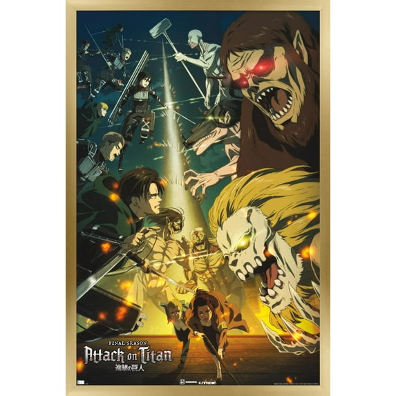 Attack on Titan: Season 4 - Key Visual 3 Wall Poster, 22.375" x 34" Framed