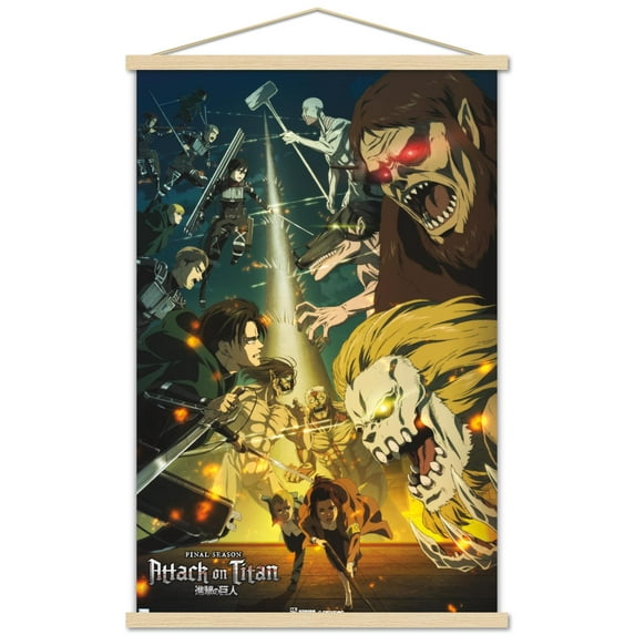Attack on Titan: Season 4 - Key Visual 3 Wall Poster with Magnetic Frame, 22.375" x 34"