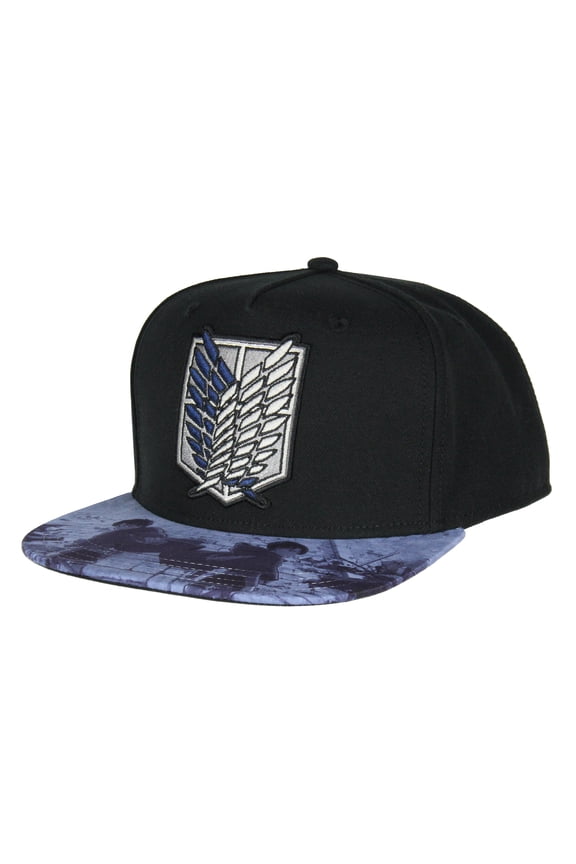 Attack on Titan Sublimated Brim Embroidered Regiment Shield Adjustable Snapback Hat Adult OSFM
