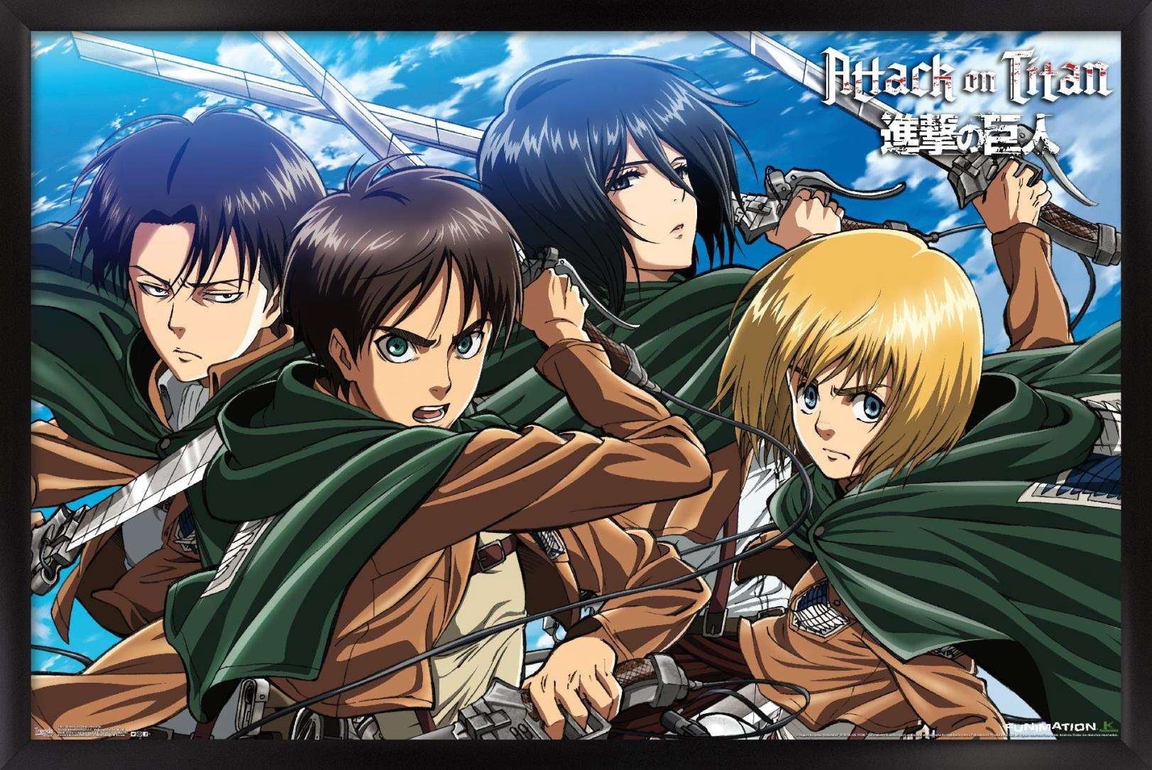 Attack on Titan - Swords Wall Poster, 14.725" x 22.375", Framed