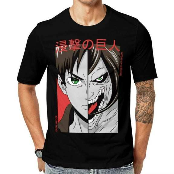 Attack on Titan T-Shirt for Men Women, Unisex Anime Short Sleeve Tee, Casual Crew Neck Tops, S-6XL