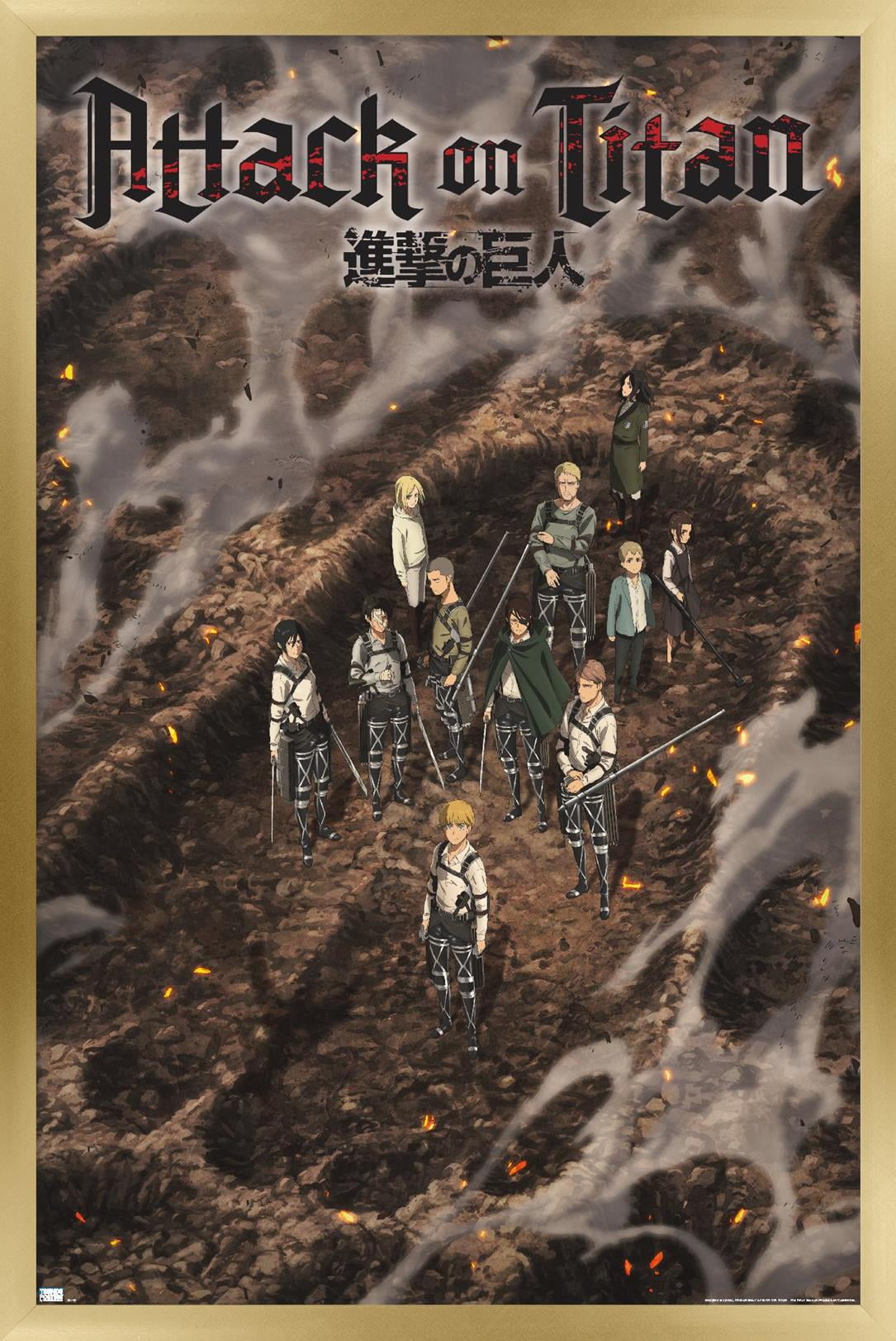 Attack on Titan: The Final Season - Part 3 Teaser Wall Poster, 14.725" x 22.375" Framed