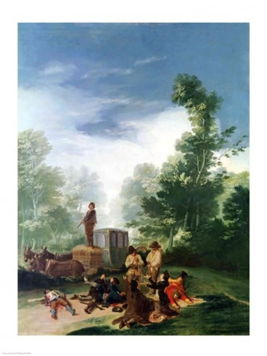 Attack on a Coach 1787 Canvas Art - Francisco De Goya (18 x 24)