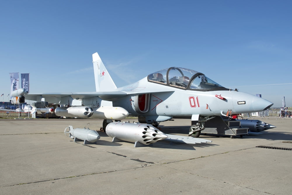 Attack version of the Yak-130 Mitten aircraft Canvas Art - Daniele FaccioliStocktrek Images (17 x 12)