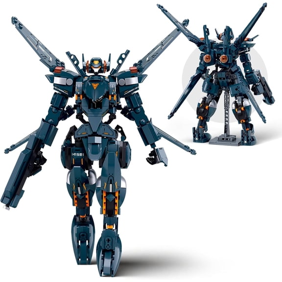 Attacker Mech Robot Transforming Building Blocks Set for Adults,City Warrior Justice Hero Soldier Mech Model Building Kit, Cool Creative Robots Toys , 569 Pieces