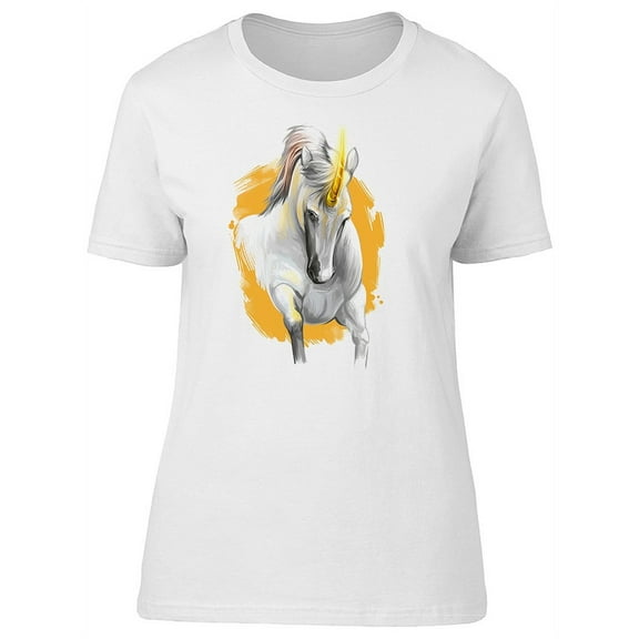 Attacking Unicorn Yellow Horn T-Shirt Women -Image by Shutterstock, Female Small
