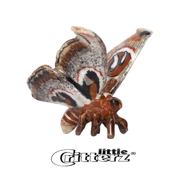 Little Critterz Attacus Atlas Moth Miniature Porcelain Figurine, Hand-Painted Collectible Insect Statue, Wildlife Home Dcor Display Piece, Gift for Nature Lovers and Collectors
