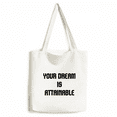 thumbnail image 1 of Attainable Inspirational Quote Sayings Tote Canvas Bag Shopping Satchel Casual Handbag, 1 of 3
