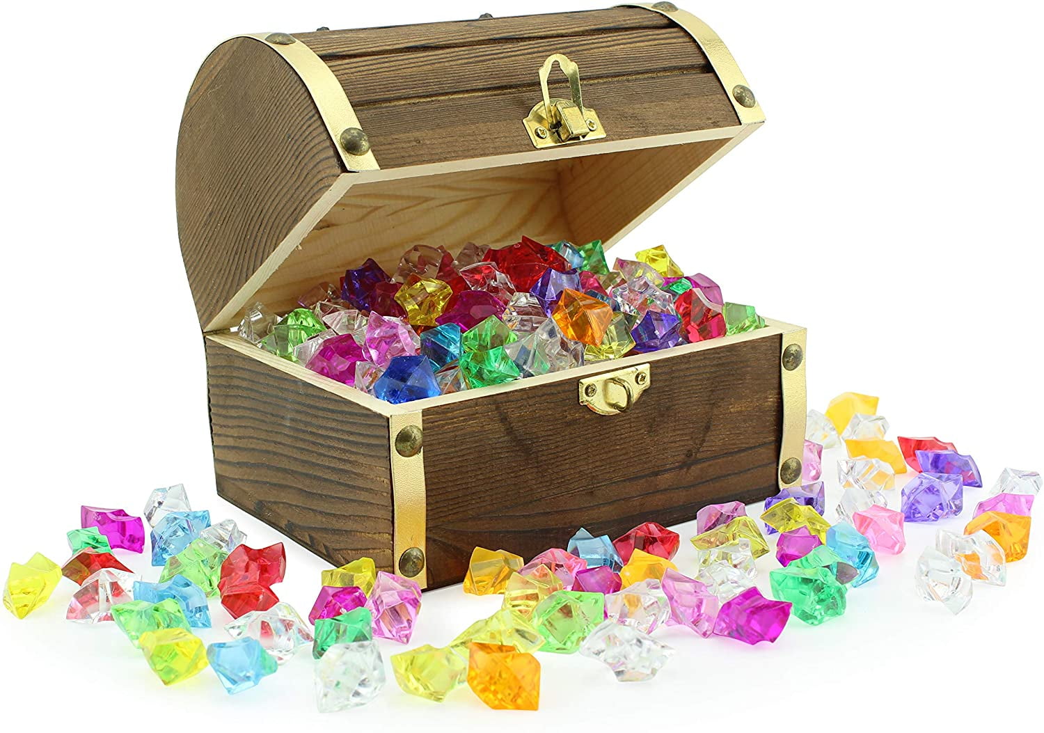 12 Gold and Clear 2.5 tall Mini Treasure Chests Favor Boxes