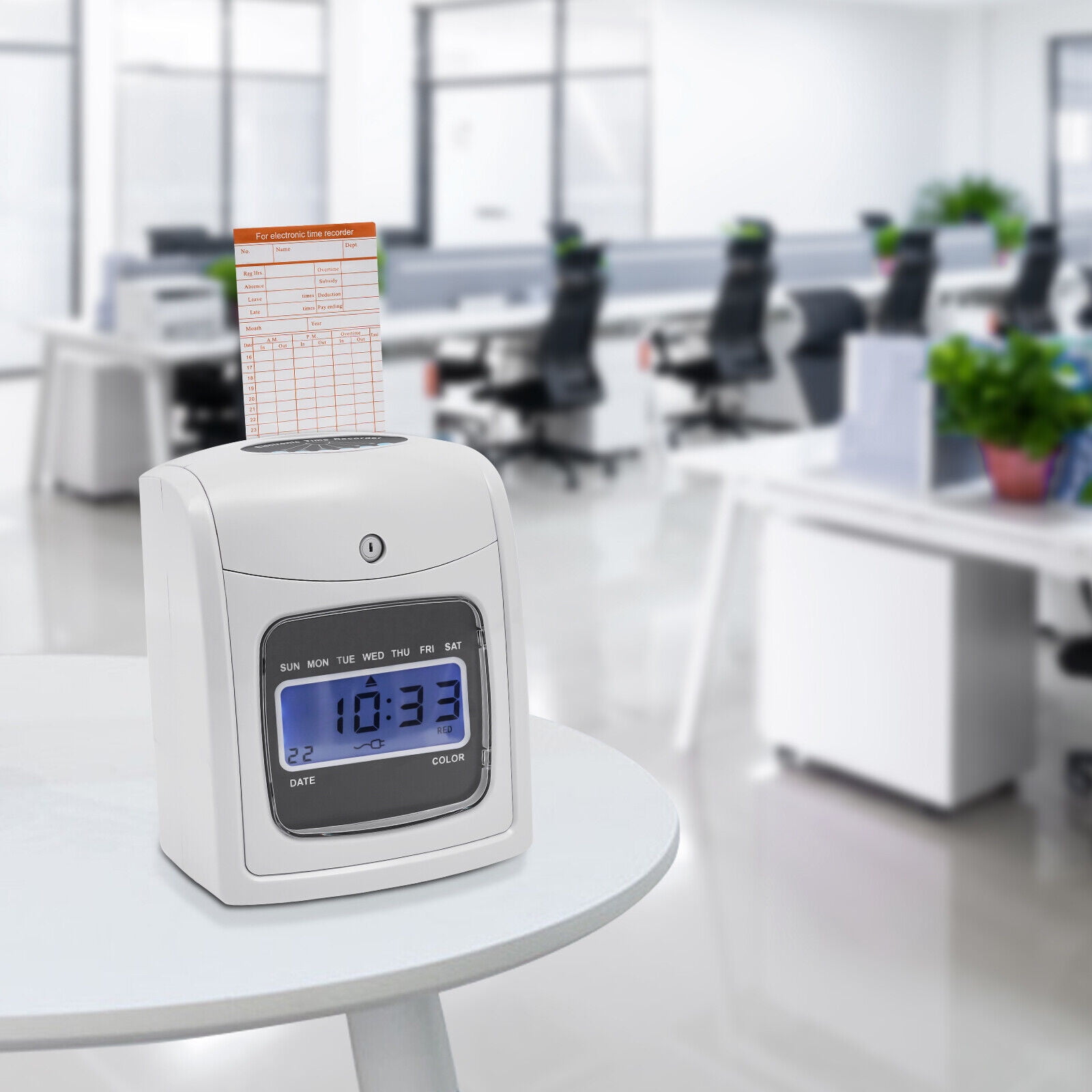 Attendance Employee Punch Time Clock Payroll Recorder LCD Display with