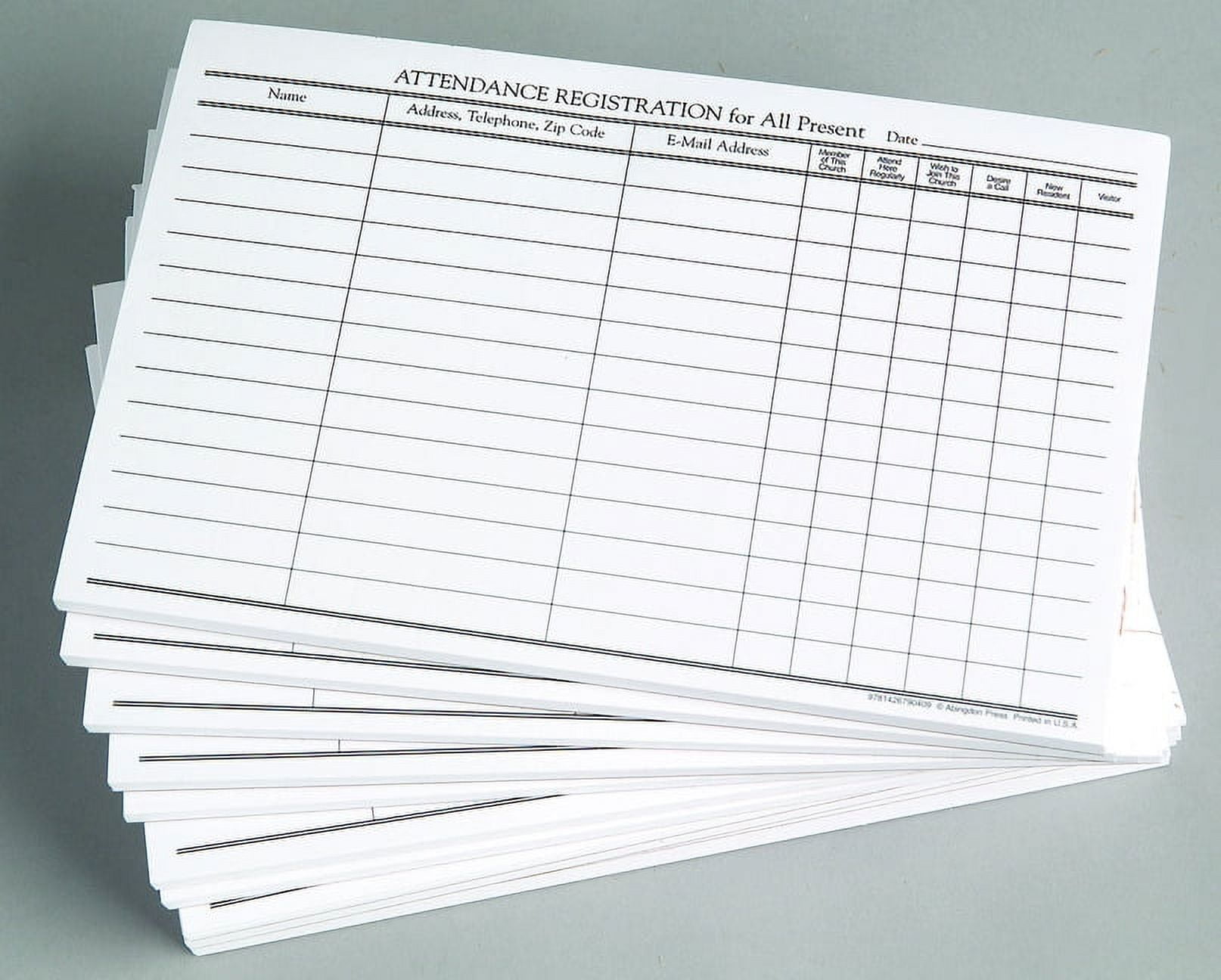 ABINGDON PRESS Attendance Registration Pad (Pkg of 12) (Other)