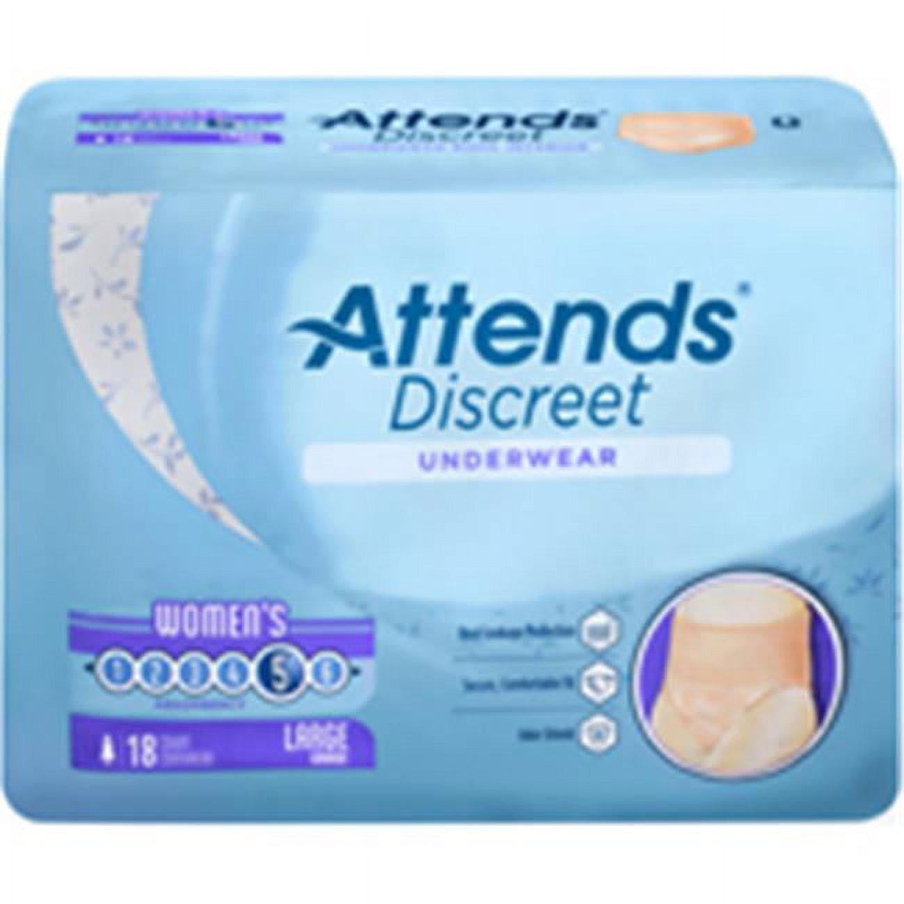Attends 39113104 Attends ADUF30 Discreet Underwear, Large - 72 Per Case