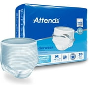 Attends AP0720 Unisex Comfort Fit Moderate Absorbency Incontinence Underwear, M, 20 Count