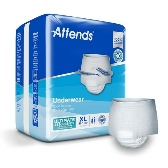 Attends Advanced Disposable Underwear Pull On with Tear Away Seams X-Large, APP0740, Heavy, 14 Ct