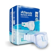 Attends Bariatric Incontinence Disposable Briefs, 4X-Large, Up to 106" Waist with SecureGrip Tab Closure, Ultimate Absorbency, Dry-Lock Containment Core & ConfidenceCuff Leakage Protection, 32ct Case