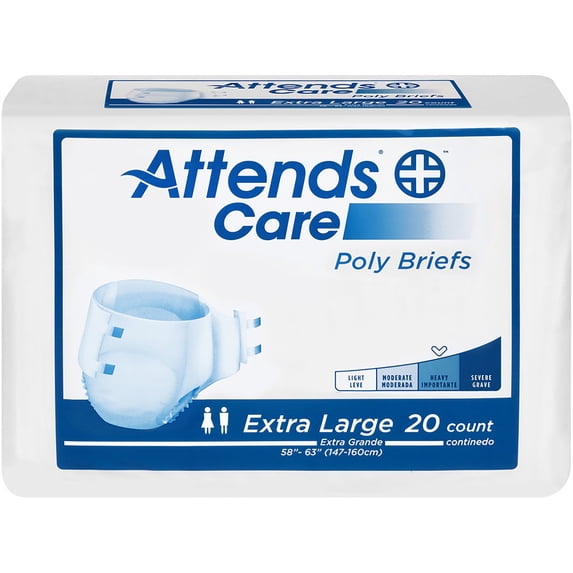 Attends Care Adult Incontinence Brief XL Heavy Absorbency Breathable, BRHC40, Heavy, 60 Ct