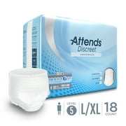 Attends Discreet Mens Protective Underwear, L/XL, for Adult Incontinence Care with Dual Leakage Protection 18 count