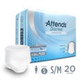 thumbnail image 1 of Attends Discreet Men's Protective Underwear for Adult Incontinence Care with Dual Leakage Protection - Size: S - M | 6 Packs, 1 of 4