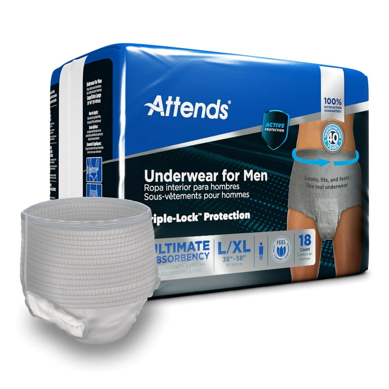 Attends For Men Disposable Underwear Male Pull On with Tear Away